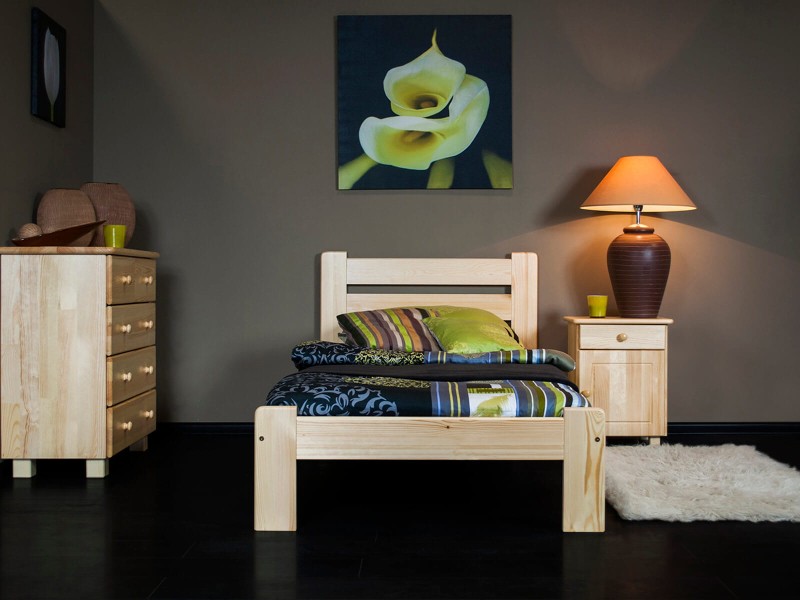 Posteľ z masivu 90x200 Eliza borovica s roštom