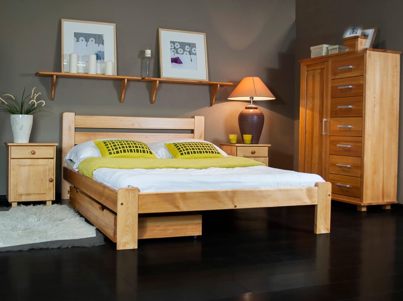 Posteľ z masivu 120x200 Eliza jelša s roštom