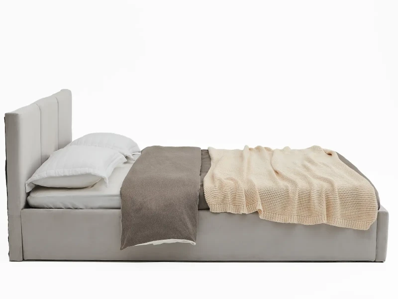 Čalúnená posteľ s úložným priestorom 160x200 TOP Line 7 Šedá Velvet