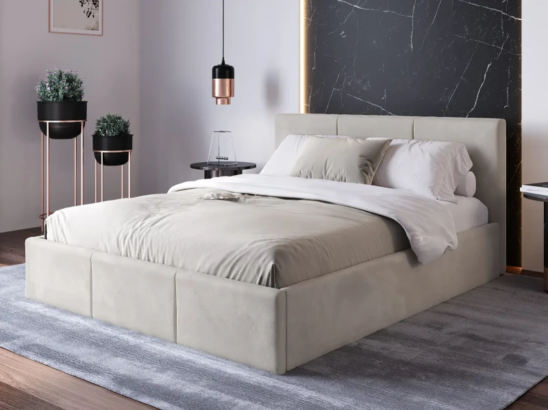 Čalúnená posteľ s úložným priestorom 160x200 TOP Line 7 Šedá Velvet