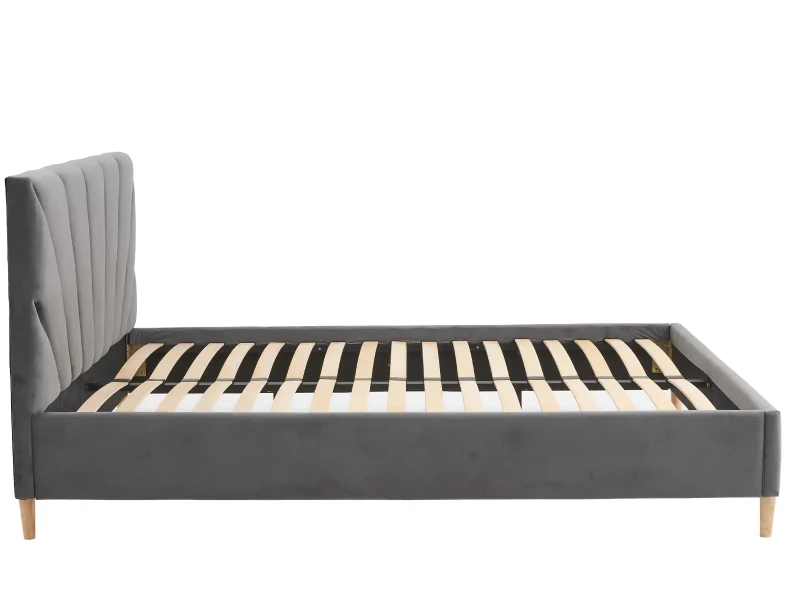 Čalúnená škandinávska posteľ 140x200 Scandi line 3 Grafitová Velvet
