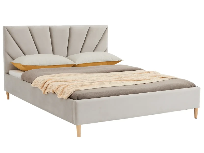 Čalúnená škandinávska posteľ 140x200 Scandi line 3 Šedá Velvet