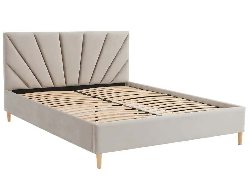 Čalúnená škandinávska posteľ 140x200 Scandi line 3 Šedá Velvet