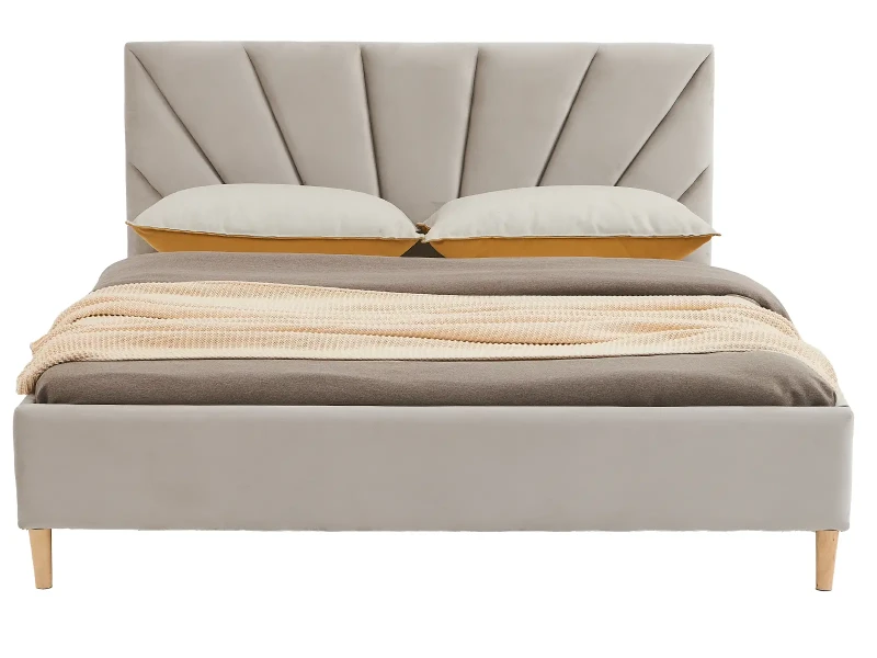 Čalúnená škandinávska posteľ 160x200 Scandi line 3 Šedá Velvet