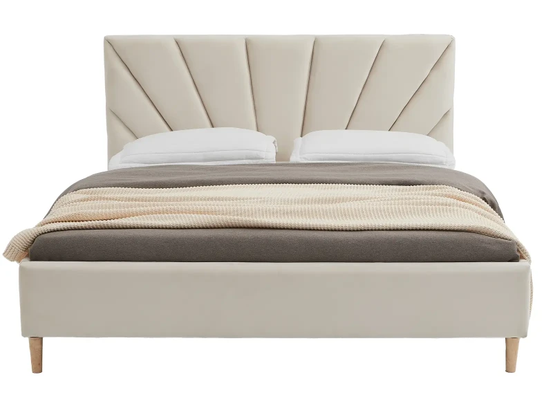 Čalúnená škandinávska posteľ 180x200 Scandi line 3 Béžová Velvet
