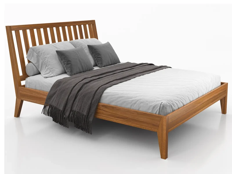 Drevená buková posteľ 160x200 Beskid 01 dub rustikálny