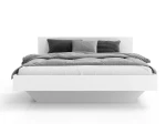 Levitujúca posteľ 140x200 vyrobená z bielej nábytkovej dosky DM2