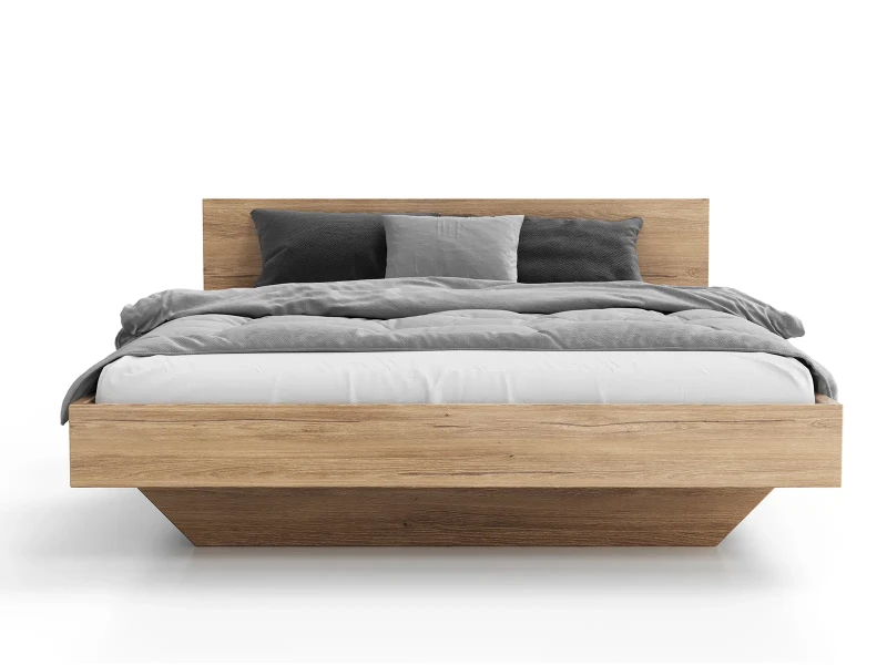 Levitujúca posteľ 140x200 z nábytkovej dosky, dub craft DM2