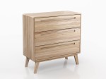 Drevená buková komoda Beskid 3S, šírka 90 cm, Buk Prírodný