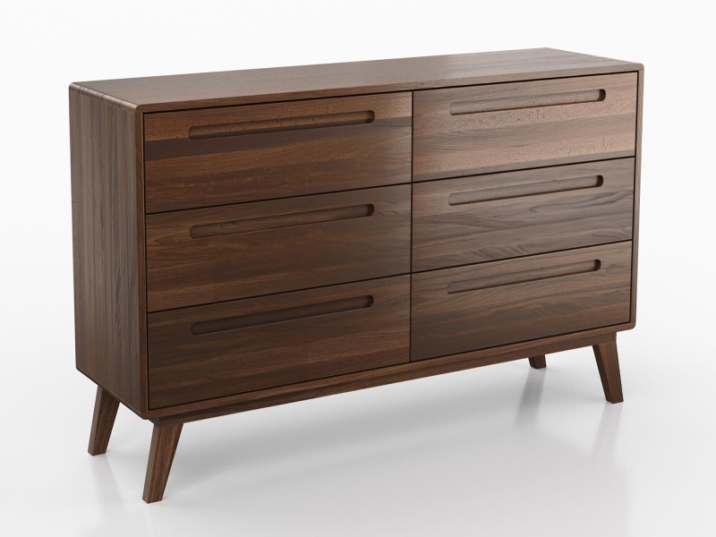 Drevená buková komoda Beskid 6S, šírka 140 cm, Taliansky Orech