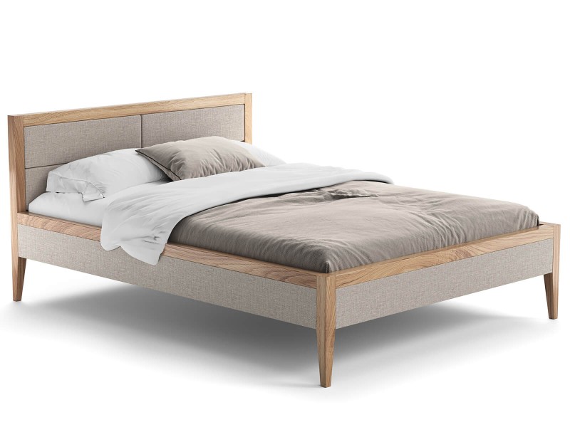 Čalúnená dubová posteľ 140x200cm Belagio Béžová