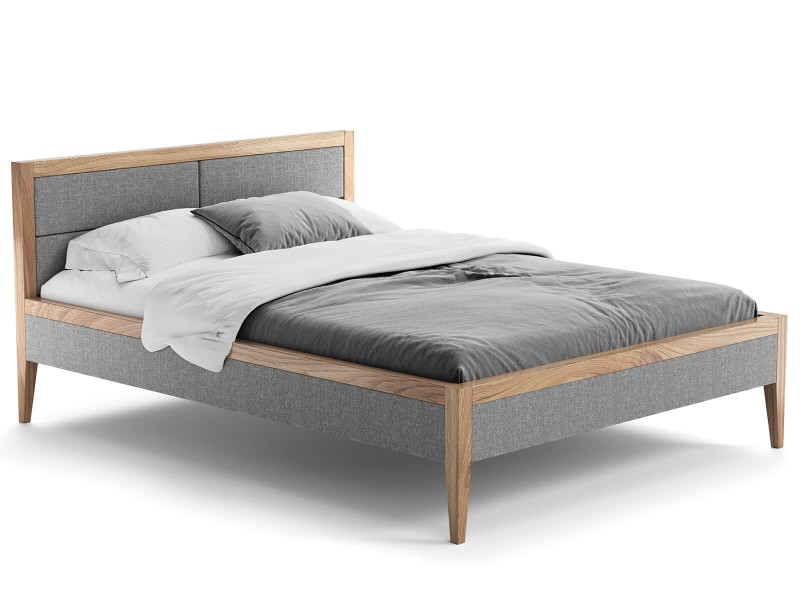 Čalúnená dubová posteľ 160x200cm Belagio Šedá