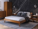 Drevená buková posteľ 140x200 Beskid 02 dub rustikálny