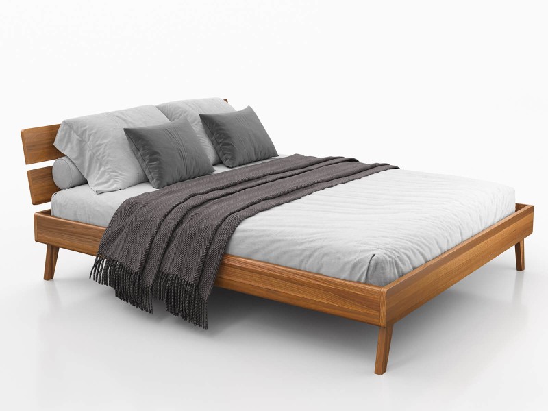 Drevená buková posteľ 160x200 Beskid 02 dub rustikálny