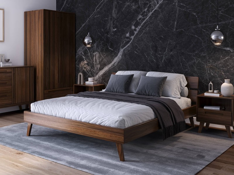 Drevená buková posteľ 180x200 Beskid 02 orech taliansky