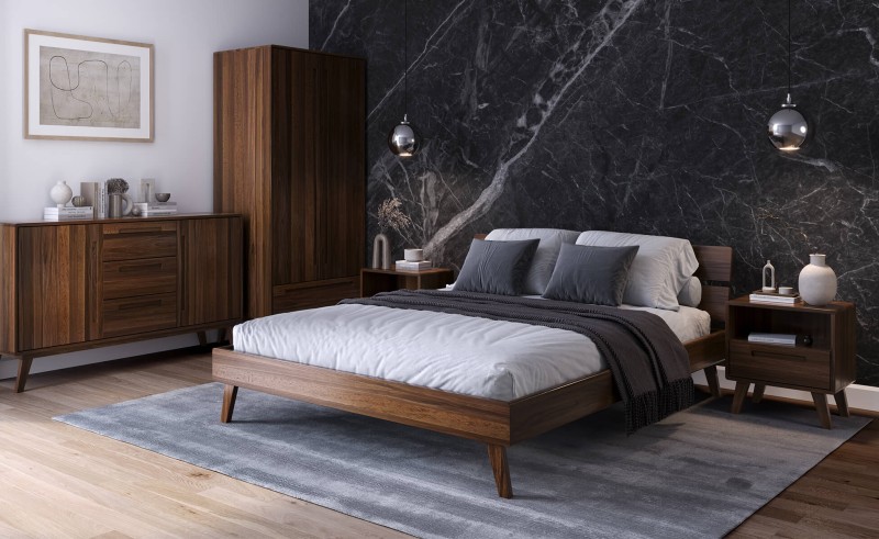 Drevená buková posteľ 180x200 Beskid 02 orech taliansky