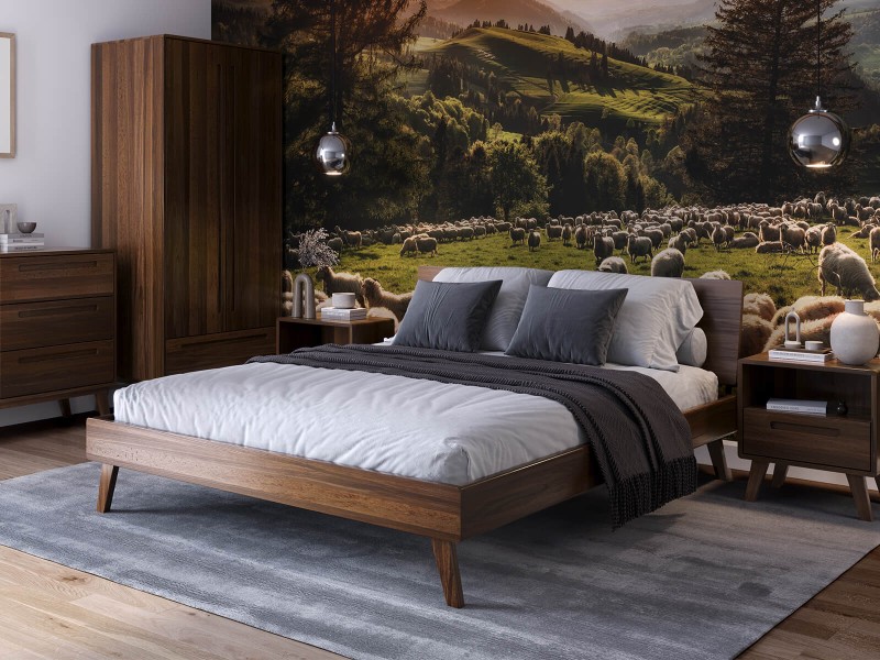 Drevená buková posteľ 160x200 Beskid 03 orech taliansky