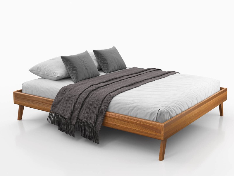 Posteľ bez čela 180x200 drevený buk Beskid 04 dub rustikálny