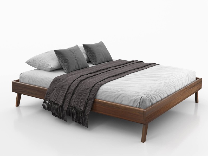 Posteľ bez čela 160x200 drevený buk Beskid 04 orech taliansky