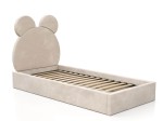 Čalúnená detská posteľ 90x200 s roštom, Béžovy Velvet Kids Line 1 Medvedík
