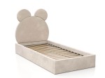 Čalúnená detská posteľ 90x200 s roštom, Béžovy Velvet Kids Line 1 Medvedík