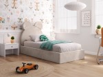 Čalúnená detská posteľ 90x200 s roštom, Béžovy Velvet Kids Line 1 Medvedík