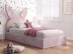 Čalúnená detská posteľ 90x200 s roštom, Ružový  Velvet Kids Line 2 Králik