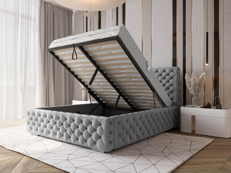 Čalúnená posteľ s úložným priestorom 180x200 šedá PRO line 15