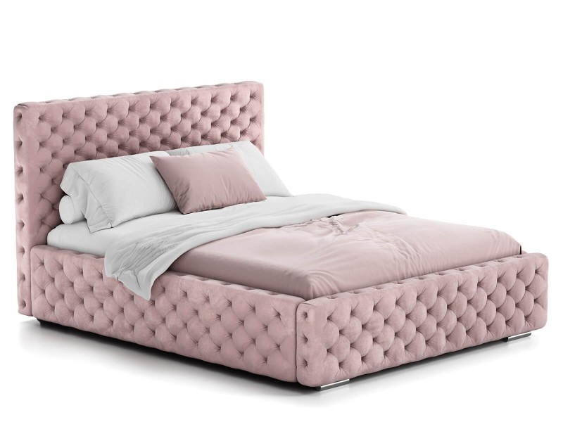 Čalúnená posteľ s úložným priestorom 180x200 ružová PRO line 15