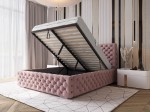 Čalúnená posteľ s úložným priestorom 180x200 ružová PRO line 15