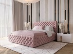 Čalúnená posteľ s úložným priestorom 180x200 ružová PRO line 15
