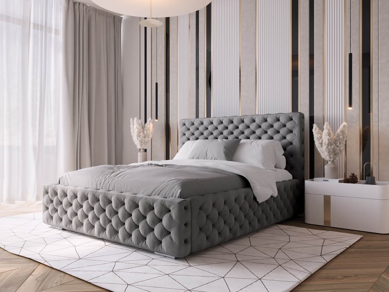 Čalúnená posteľ s úložným priestorom 180x200 Grafitová PRO line 15