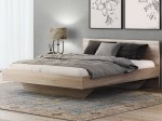 Levitujúca posteľ 160x200 z nábytkovej dosky, dub sonoma DM2