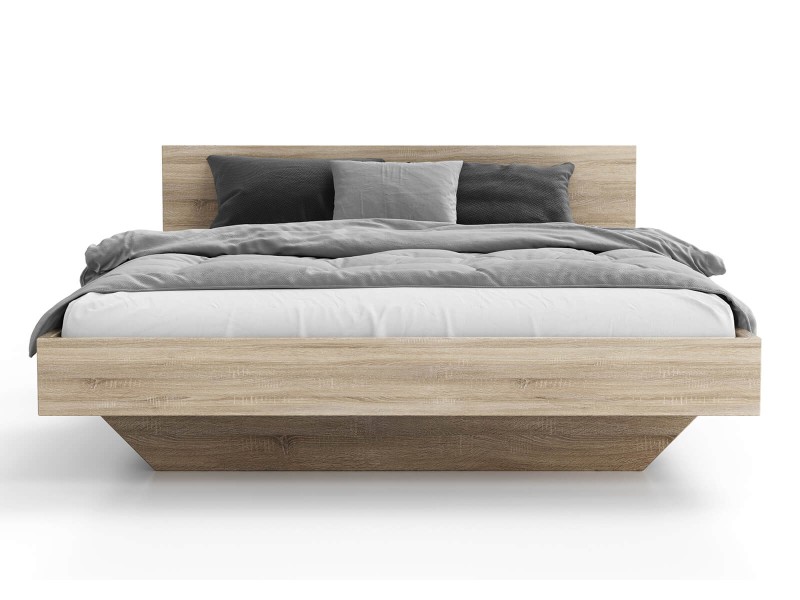 Levitujúca posteľ 160x200 z nábytkovej dosky, dub sonoma DM2