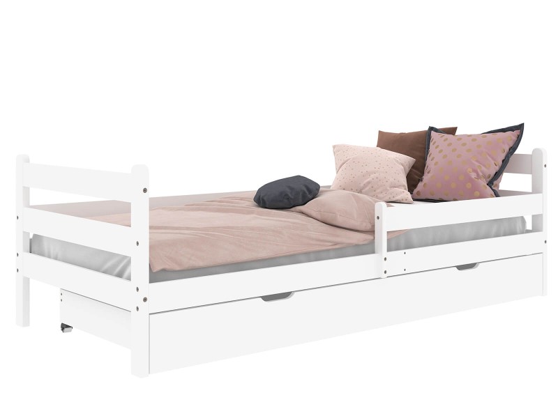 Drevená detská posteľ so zásuvkou 80x160 Kacperek biela