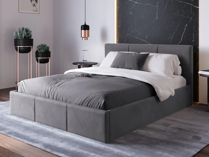 Čalúnená posteľ s úložným priestorom 120x200 TOP Line 7 Grafitová Velvet