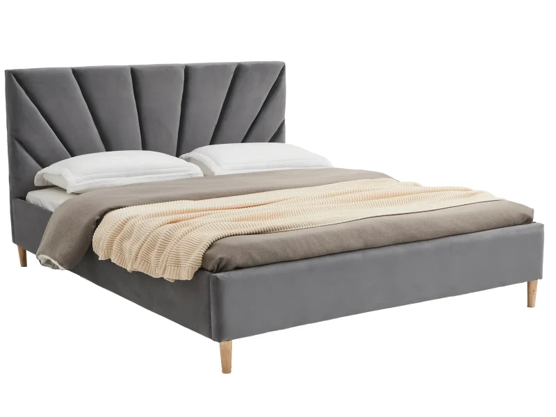 Čalúnená škandinávska posteľ 120x200 Scandi line 3 Grafitová Velvet