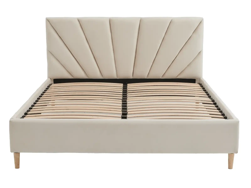 Čalúnená škandinávska posteľ 120x200 Scandi line 3 Béžová Velvet