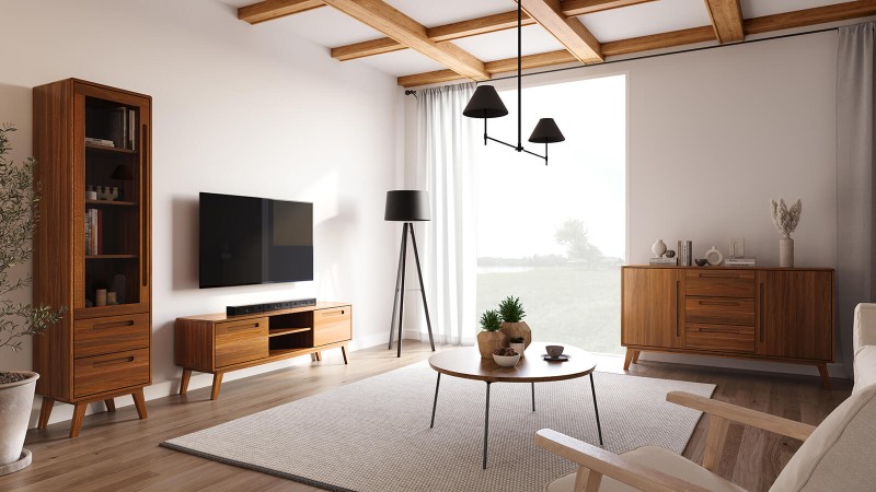 TV skrinka Beskid z bukového dreva, šírka 180 cm, Rustikálny Dub