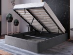 Čalúnená posteľ s úložným priestorom 160x200 bez čela BOX Line Grafitová Velvet