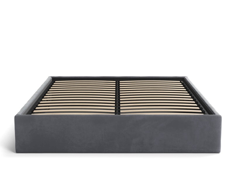 Čalúnená posteľ s úložným priestorom 160x200 bez čela BOX Line Grafitová Velvet