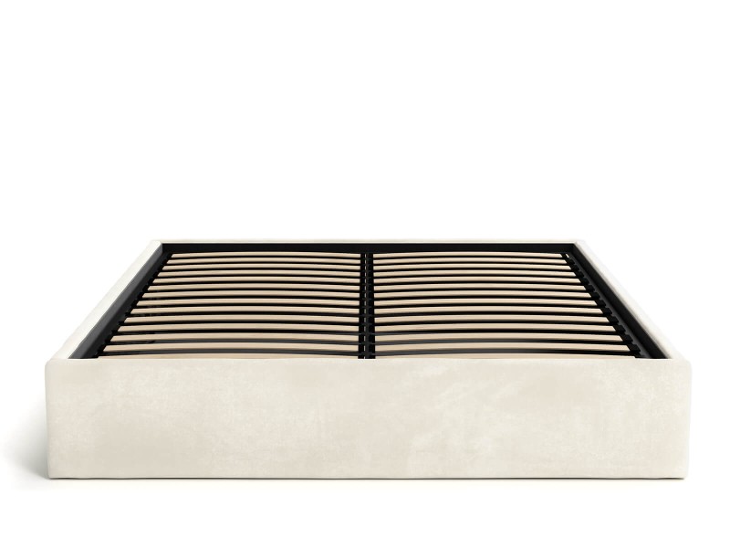 Čalúnená posteľ s úložným priestorom 180x200 bez čela BOX Line Béžová Velvet