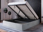Čalúnená posteľ s úložným priestorom 160x200 bez čela BOX Line Šedá Velvet
