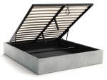 Čalúnená posteľ s úložným priestorom 160x200 bez čela BOX Line Šedá Velvet