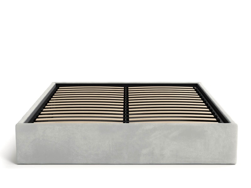 Čalúnená posteľ s úložným priestorom 160x200 bez čela BOX Line Šedá Velvet