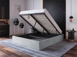 Čalúnená posteľ s úložným priestorom 160x200 bez čela BOX Line Šedá Velvet