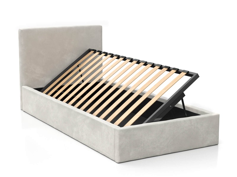 Čalúnená detská posteľ s úložným priestorom 90x200 s roštom, Šedá Velvet Kids Line 4