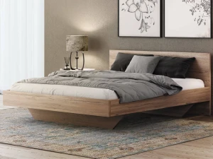 Levitujúca posteľ 180x200 z nábytkovej dosky, dub craft DM2