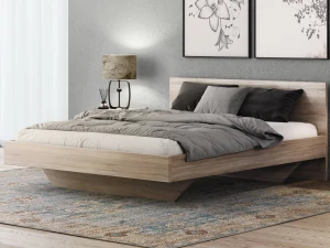 Levitujúca posteľ 180x200 z nábytkovej dosky, dub sonoma DM2