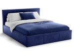 Čalúnená posteľ s úložným priestorom 160x200 TOP Line 7 Tmavomodrý Velvet